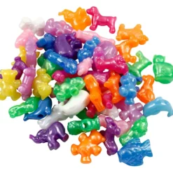 Plastpärlor - Figurmix djur, 55g (ca. 32 st.)