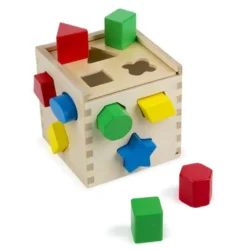 Plocklåda med geometriska klossar