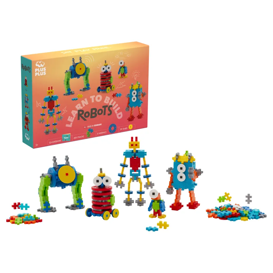 Plus-Plus - Inlärningspaket, Bygg robotar, 250 st.