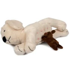 Plyschhund med två valpar
