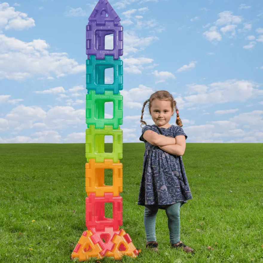 Polydron Large – Transparent, 60 delar