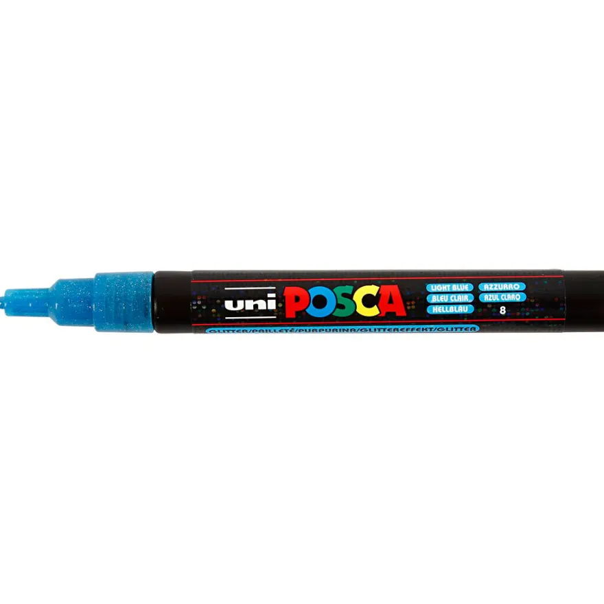 Posca Tuschpennor PC-3M - Glitter, 8 st.