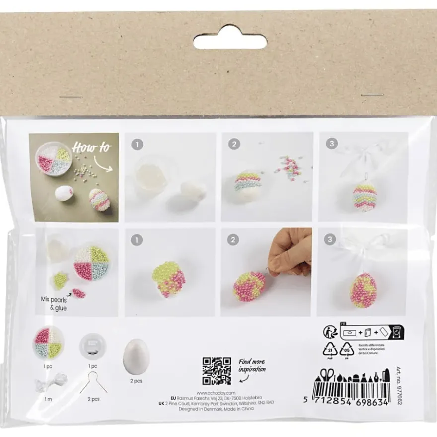 Påskpåse - Gör Pearl Clay-påskägg, 2 st.