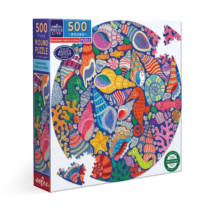 Pussel med 500 bitar – Seahorses, Shells & Coral