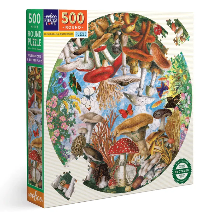 Pussel med 500 bitar - Svampar & fjärilar