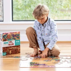 Pussel med 48 bitar - Över/Under - Dino World