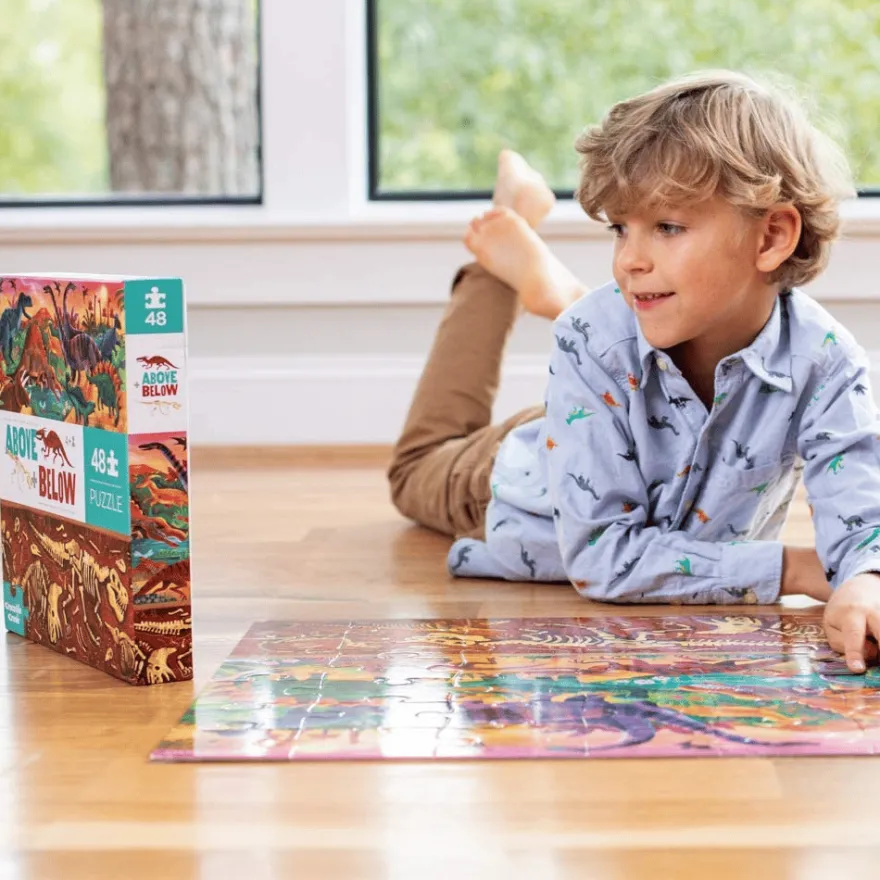 Pussel med 48 bitar - Över/Under - Dino World