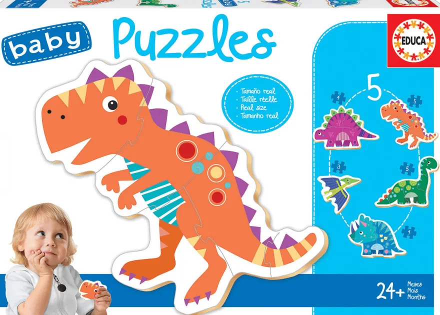 Pussel med dinosaurier - från 2 år