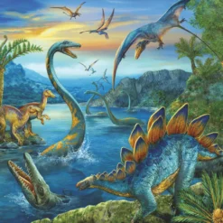 Pussel med 3 x 49 bitar – Dinosaurier