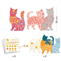 Pyssellåda - Dekorera katter med klistermärken