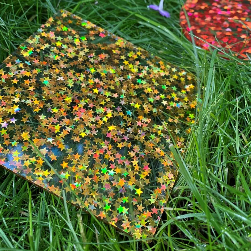 Regnbågeformer med glitter, 21 st.