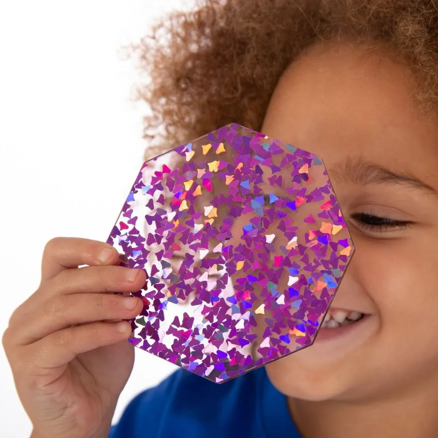 Regnbågeformer med glitter, 21 st.