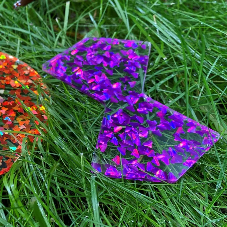 Regnbågeformer med glitter, 21 st.