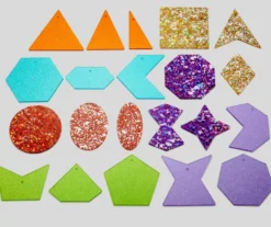 Regnbågeformer med glitter, 21 st.