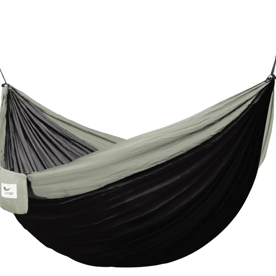 Reshängmatta, dubbel (nylon) – Svart