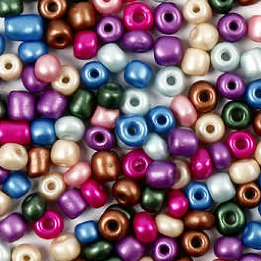 Rocailles-pärlor 5 mm - Metallicfärger, 720g