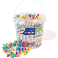 Rörpärlor maxi – Pastell & neon, 1.400 st.