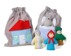 Sagopåse i tyg - Rödluvan & Vargen
