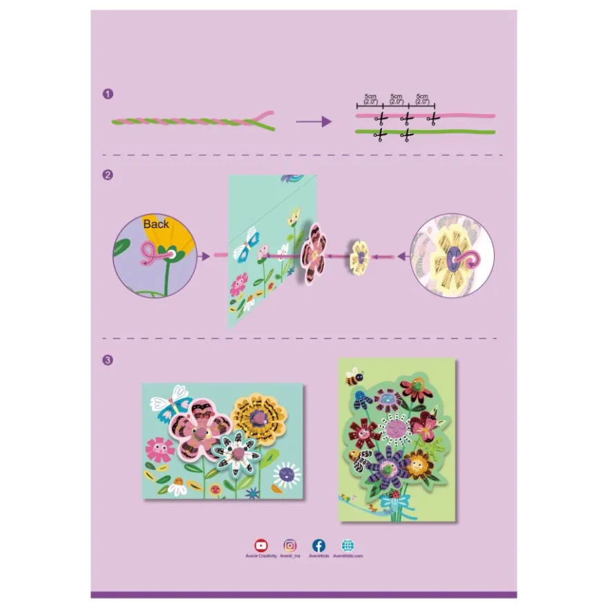 Scratch – gratulationskort – blommor, 3 st.