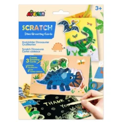 Scratch – gratulationskort – dinosaurier, 3 st.