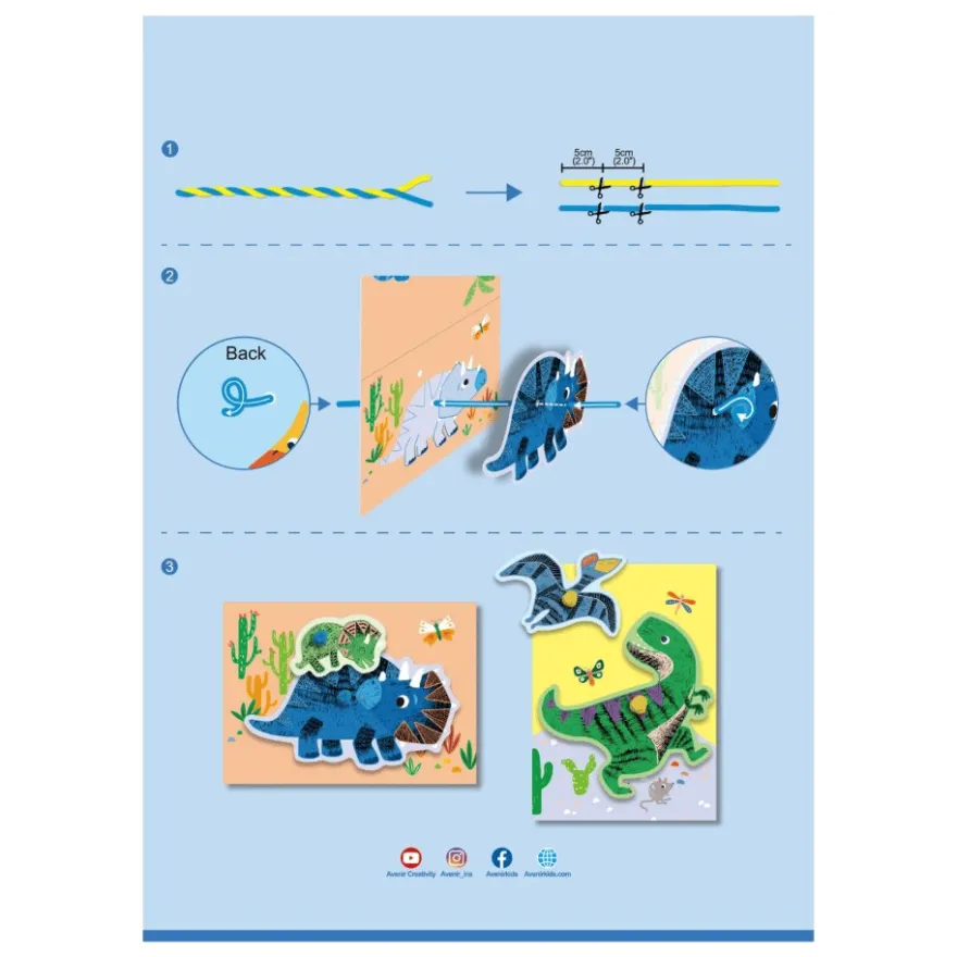 Scratch – gratulationskort – dinosaurier, 3 st.