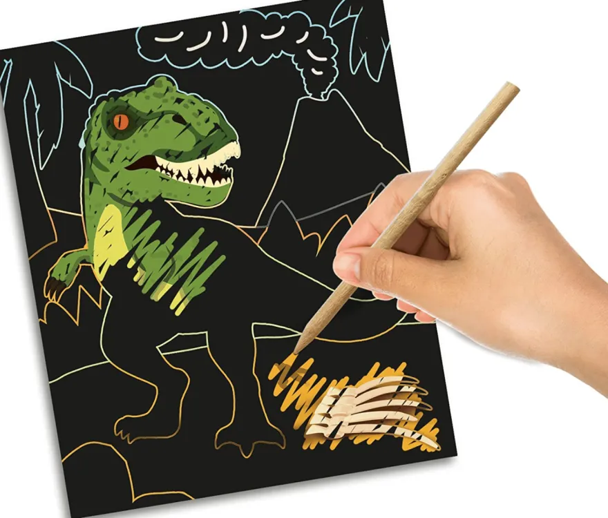 Scratch-kort - Glow in the dark-dinosaurer