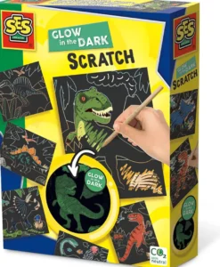 Scratch-kort - Glow in the dark-dinosaurer