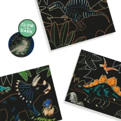 Scratch-kort - Glow in the dark-dinosaurer