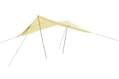 Segelduk 3 x 4 meter - Sandfärgad, inkl. 2 stolpar