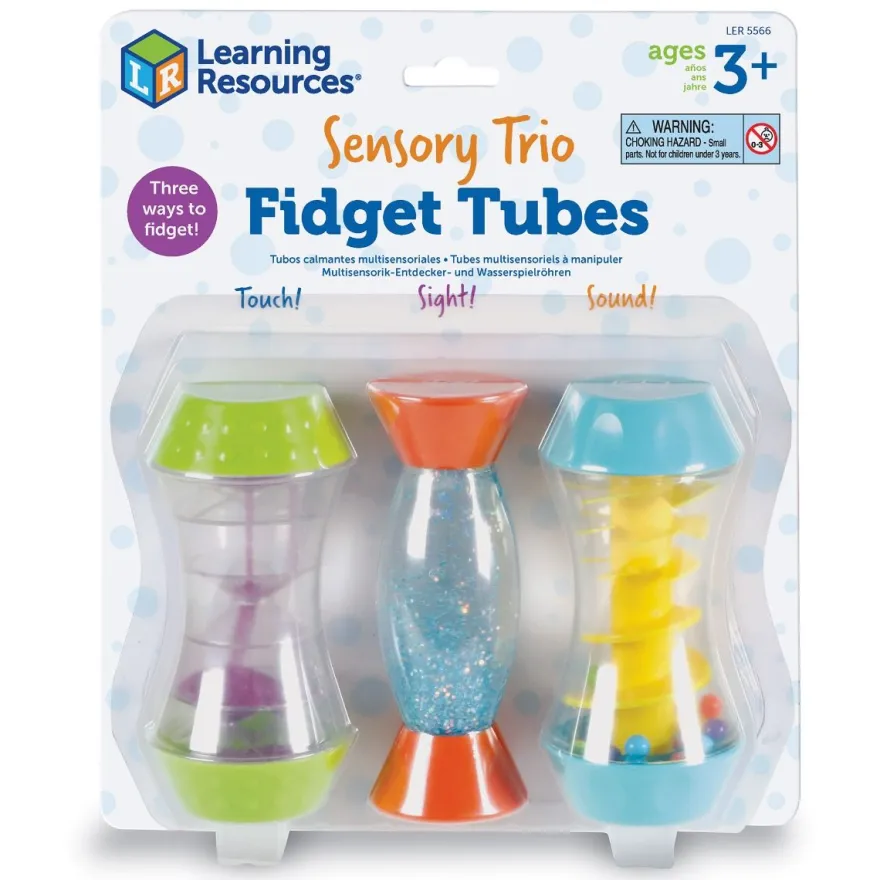 Sensoriska rör - FidgetTrio, 3 st.