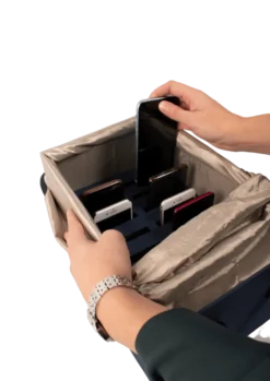 Signalblockerande mobilbox med bärhandtag