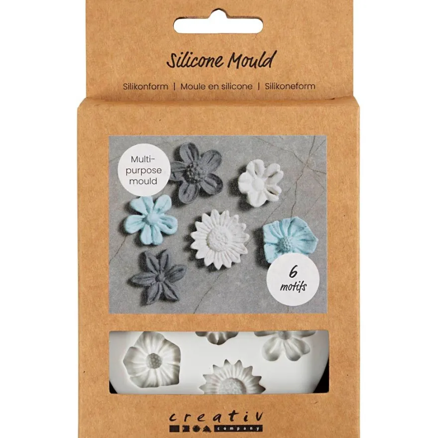 Silikonform – Blomstermix, 6 motiv