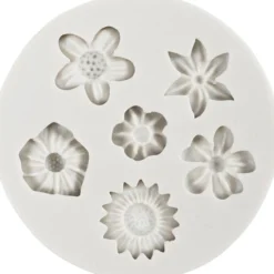 Silikonform – Blomstermix, 6 motiv