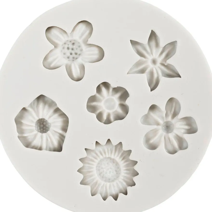 Silikonform – Blomstermix, 6 motiv