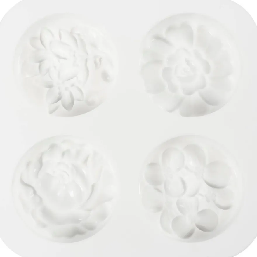 Silikonform – Blomstermotiv, 4 st.