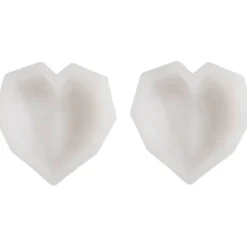 Silikonform – Fasetthjärta, 2 st.