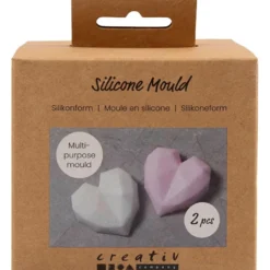 Silikonform – Fasetthjärta, 2 st.
