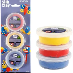 Silk Clay 3 x 14 g. - Blå, röd & gul