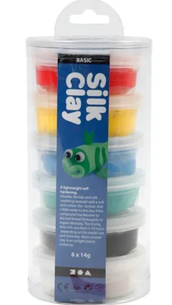 Silk Clay 6 x 14 g - Grundfärger