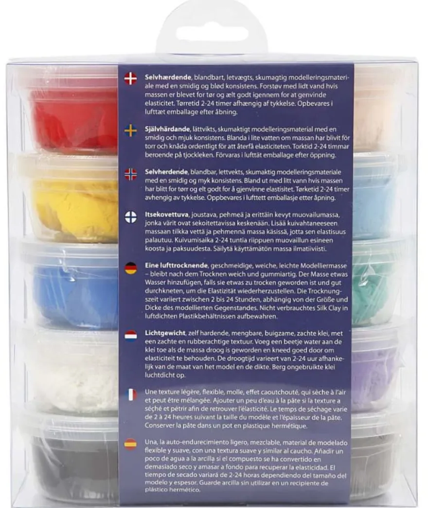 Silk Clay 10 x 40 g - Grundfärger