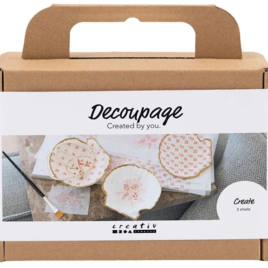 Skapa decoupage på musselskal, 3 st.