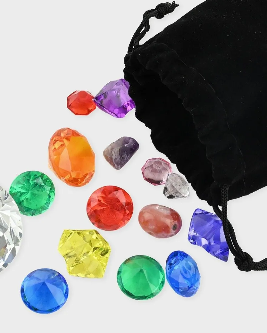 Skattkista med diamanter och ädelstenar
