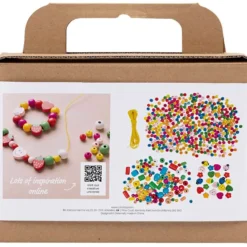 Smyckepaket med träpärlor - Glada färger