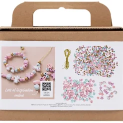 Smyckepaket med träpärlor - Pastellfärger