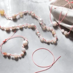 Smyckespaket - Halsband & armband, Agater, natur