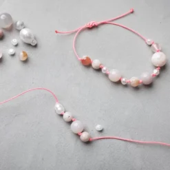 Smyckespaket - Halsband & armband, Agater, natur