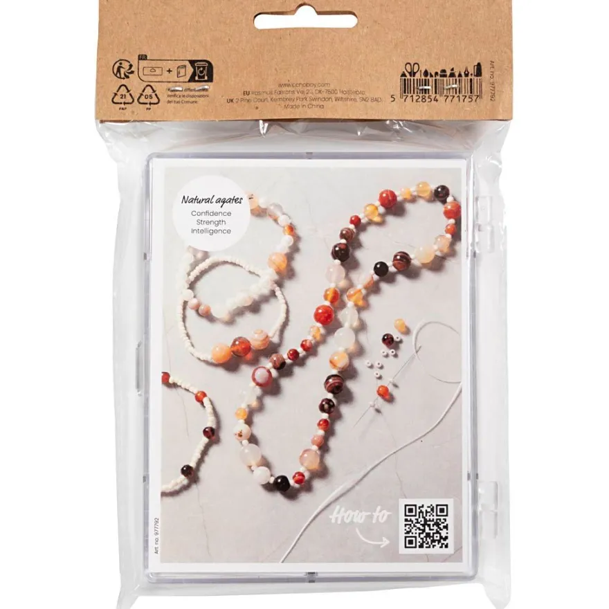 Smyckesstartpaket - Agater, beige/brun/vit