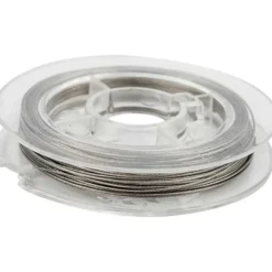 Smyckestillverkning - Ståltråd, grå, 10 m, 0,38 mm