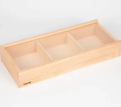 Sorteringsaskar för upptäckare, trä, 3 st.