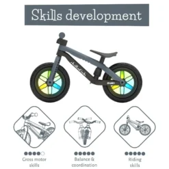 Springcykel BMXie GLOW - Antracit (2-5 år)